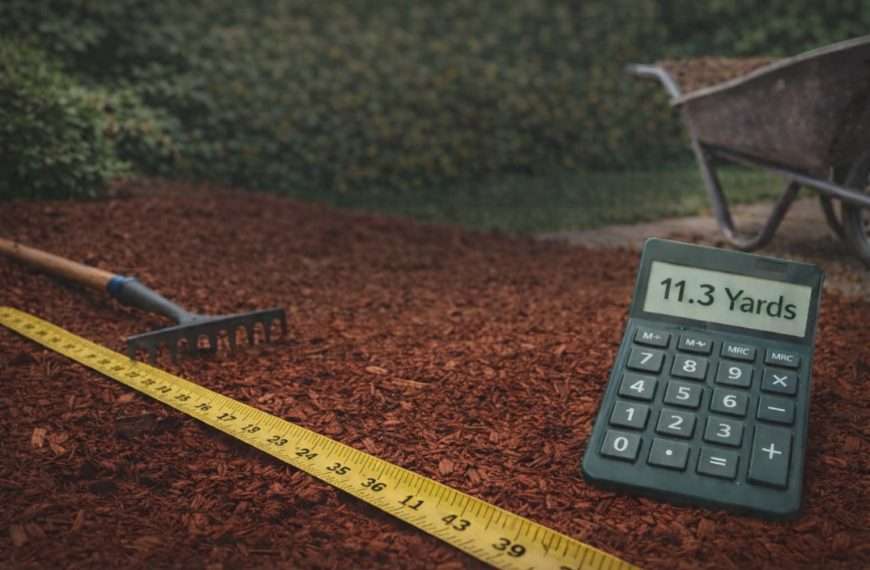 Dallas mulch calculator showing how to estimate cubic yards based on bed size and depth