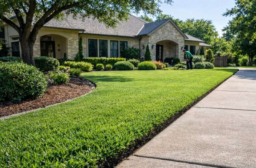 healthy st augustine lawn in front of a home in dallas texas during spring