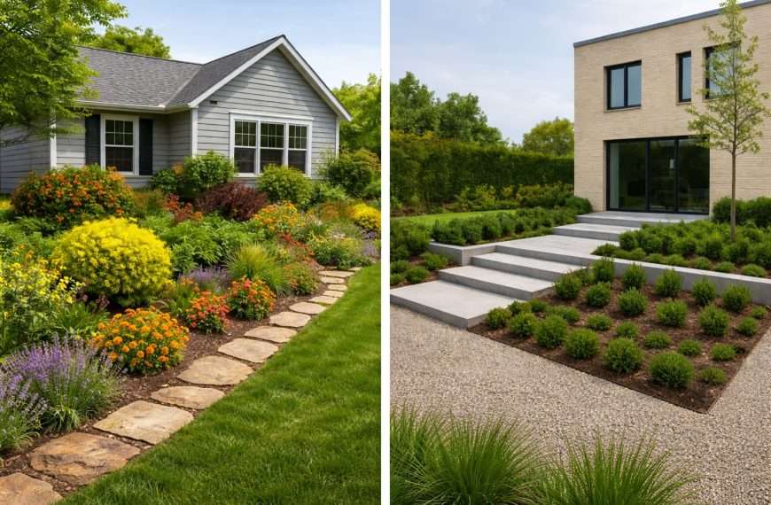 Comparison of landscape design and landscape architecture styles for residential properties in Dallas Texas